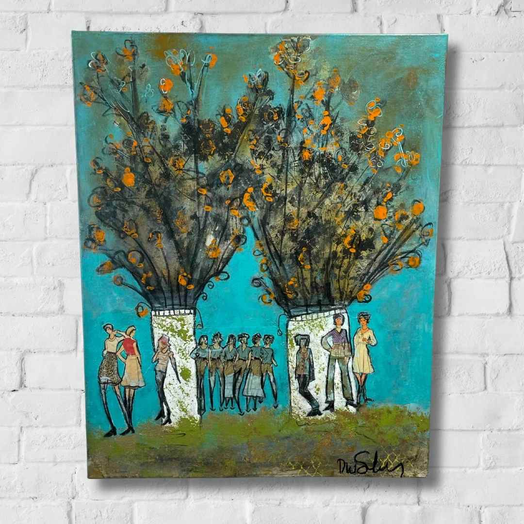 flowers and people painting